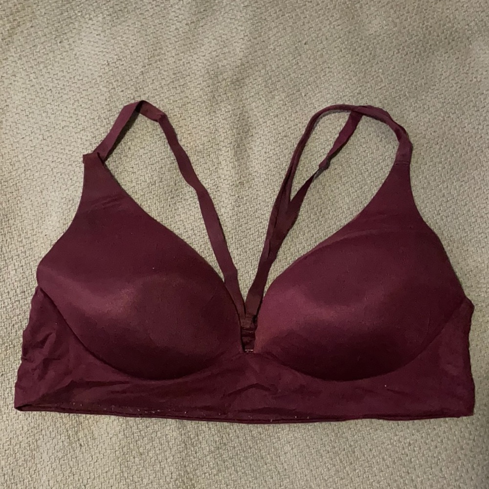 Maroon Victoria’s Secret bra.